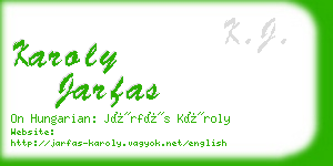 karoly jarfas business card